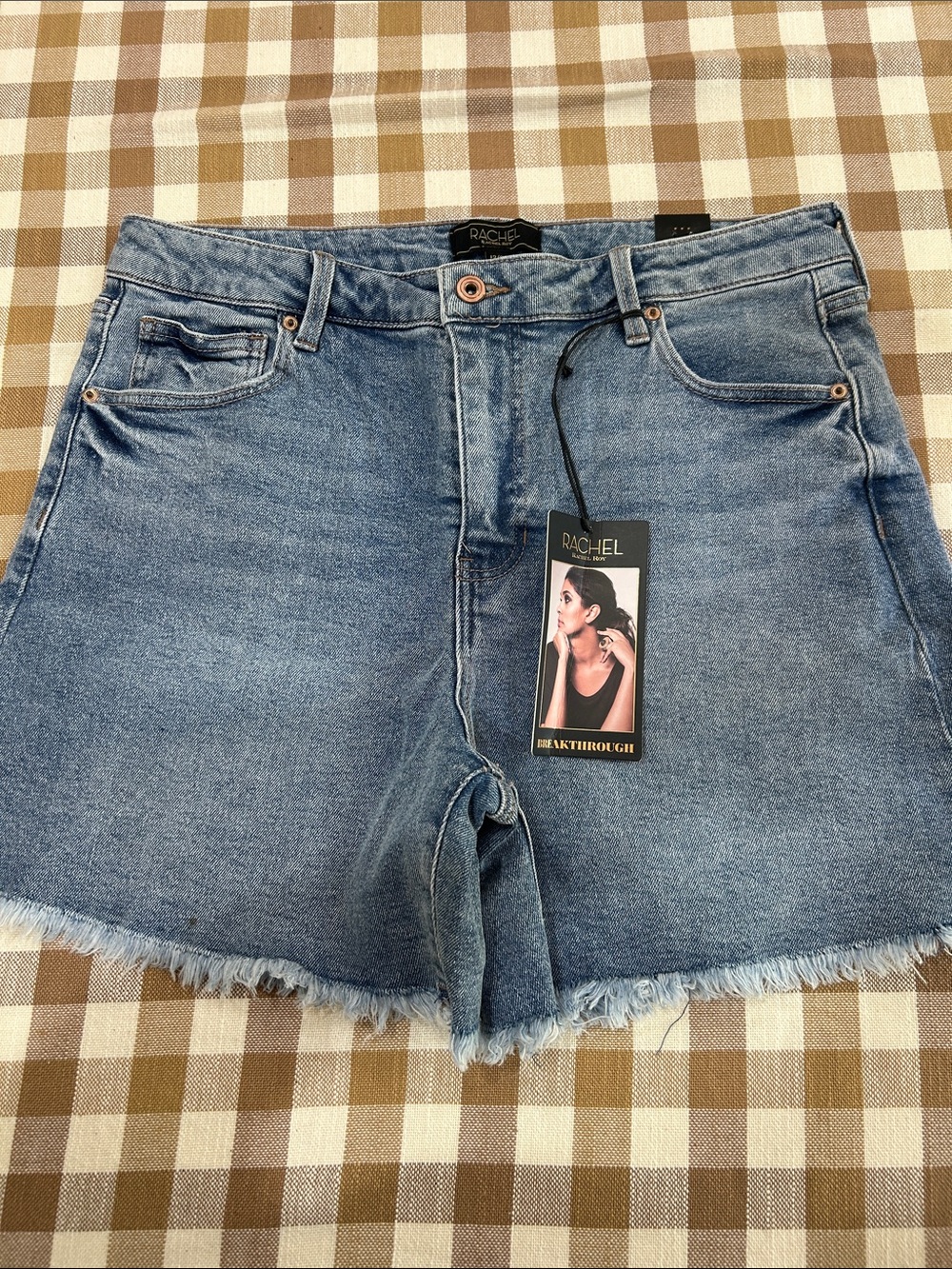 Rachel Light Blue Frayed Hem Denim Jean Shorts